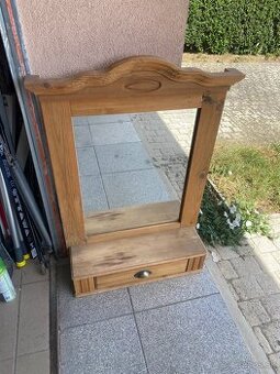 Zrkadlo drevené Kozmetické 70x95cm renovacia nábytok