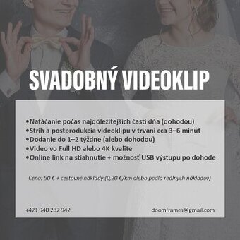 Svadobné video za symbolickú cenu – rozširujem portfólio