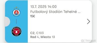 PREDAM VSTUPENKU NA ZAPAS SLOVAN VS midtjyland
