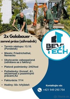 Galabauer, pokladač, zemné práce, záhradník - Nemecko