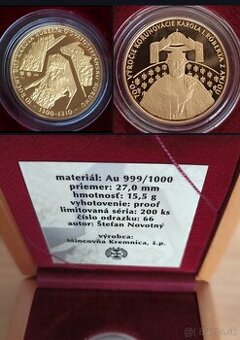 Zlatá medaila " 700. výročie korunovácie Karola Róberta