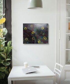 Slnečná rodina - Ručne maľovaný obraz 60x40 cm