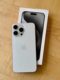 iPhone 15 Pro White Titanium BATERIE 100% TOP