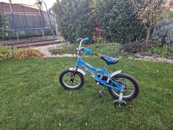 Bicykel DHS 14" modry s pomocnymi kolieskami