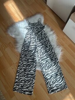 Čierno biely overal na ramienka ZARA vel.140