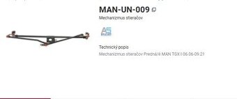 Mechanizmus stieračov na MAN, TGX, TGA.