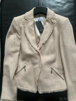 Dámske tvídové sako, pastelová apricot, veľkosť 40