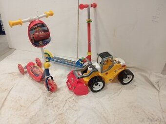 Predám dve kolobežky a jeden bager pre dieťa