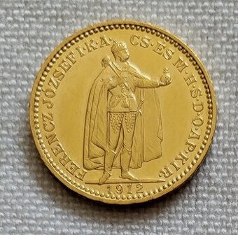 PREDANÁ Zlatá uhorská 20 koruna FJI, 1912kb, lepší ročník