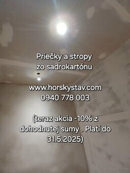 Tvorba sadrokartónových priečok , stropov a podhľadov