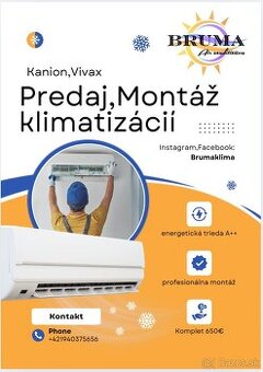 Montáž klimatizácií Kanion,Vivax