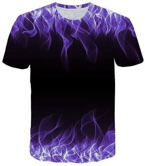 Elastické čierno fialové tričko, v. M/L/XL