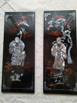 2 vietnamské perleťové obrazy