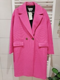 Nový dámsky oversize ružový kabát, Reserved, veľ. M