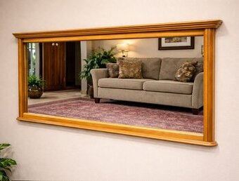 Zrkadlo v dubovom ráme s fazetovaným zrkadlom