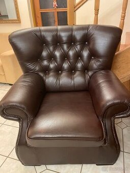 Chesterfield ( 9 miestna) kožená sedacia súprava