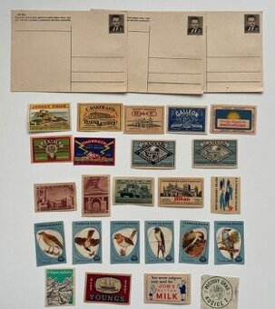 Nálepky zo škatuliek od zápaliek a iné