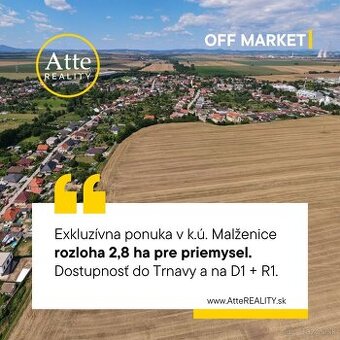 Predám 28 249 m² priemyselný stavebný pozemok v obci Malže