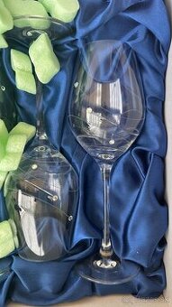 Luxusné poháre na víno so Swarovski® krištáľmi – sada 4 kuso