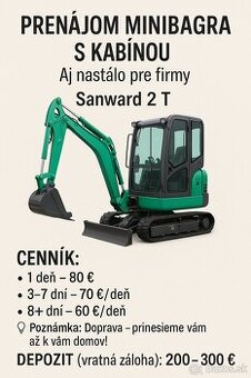 Prenajom  Minibagra  2T