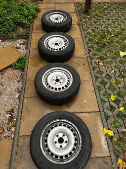 Plechové disky R15 5x112 + Zimné pneu 195/65