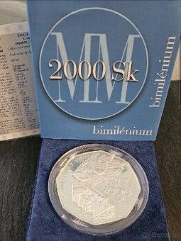 BIMILENIUM-zberateľská strieborná minca 2000sk