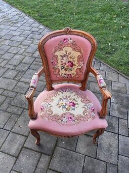 Pár starožitných kresiel v štýle Ľudovíta XV. – Gobelín