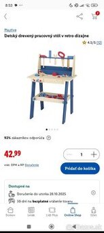 Nový retro dielenský stolík pre deti