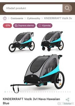 Sportovy kocik Kinderkraft Nava 3 v 1 Hawaian blue