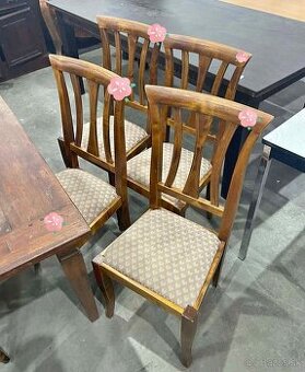 RB14. stolicky, drevo, textilia, 4 ks, bazar