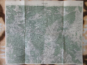 Mapa Prievidza, Bojnice, Mojtín, Zliechov, Čičmany, 1947