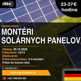 montéri solárnych panelov 27€ / Nemecko