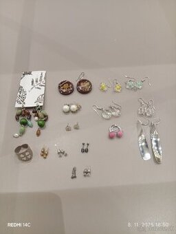 Retiazky strieborné náušnice privesky