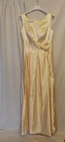 Šaty S206 - krémovo - marhuľové dlhé, veľ. 38