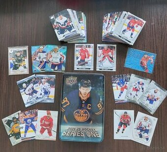 Hokejové kartičky + plechovka McDavid