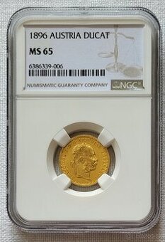 Zlatý dukát Franz Jozef I., 1896, TOP stav, NGC MS65