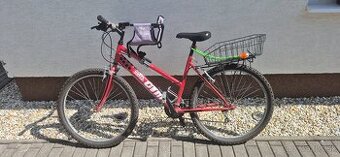 Damsky horský bicykel so sedadielkom