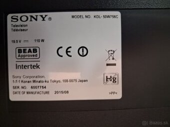 Náhradné diely na TV SONY  KDL-50W756C