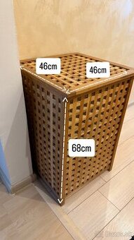 Drevený košík / box na bielizeň – prírodné drevo