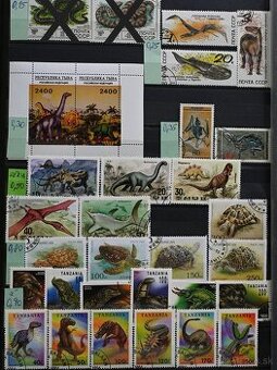 Známky - fauna - plazy a dinosaury