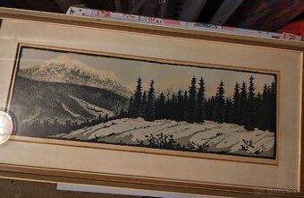 Predam obraz(kresba tusom),"Tatranská hojna".