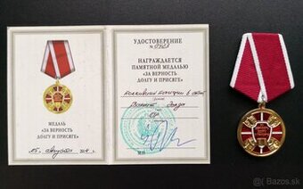 Pamätná medaila Za vernosť povinnosti a prísahe