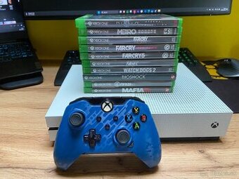 Xbox One S 1TB + ovládač + TOP 10 hier – skvelý stav