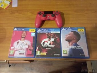 Ovládač na PS4 + 3 hry