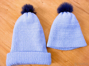 2x pletena, strikovana hruba zimna tepla čiapka CENA SPOLU