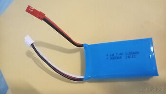 Akumulátor 7,4V 1100 mAh Li-Pol BEC JST konektor