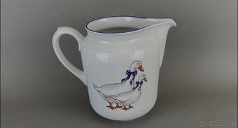 Džbán s motívom husí. 2L, modrá linka, MZ