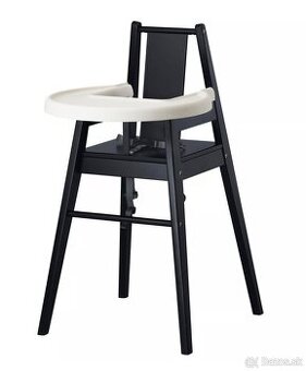 BLÅMES Detská vys stolička/podnos, čierna