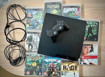 Predám Sony Playstation 3 Slim + 9 hier