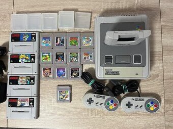 Nintendo Retro Gaming Set – SNES + Game Boy Cartridges